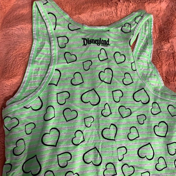 Disney Parks Mickey Mouse Tank Top - Green & silver striped w/black hearts - Picture 7 of 7